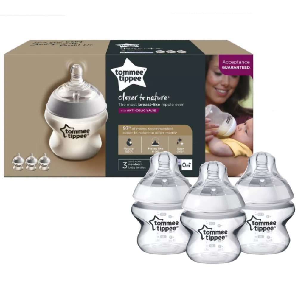 Tommee Tippee 5 Fluid Ounces 3 Pack Baby Bottles - Picture 1 of 6
